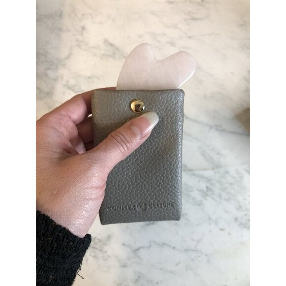 COMPLEX CULTURE Rose Quartz Gua Sha with Carrying Pouch NEW - Picture 4 of 9